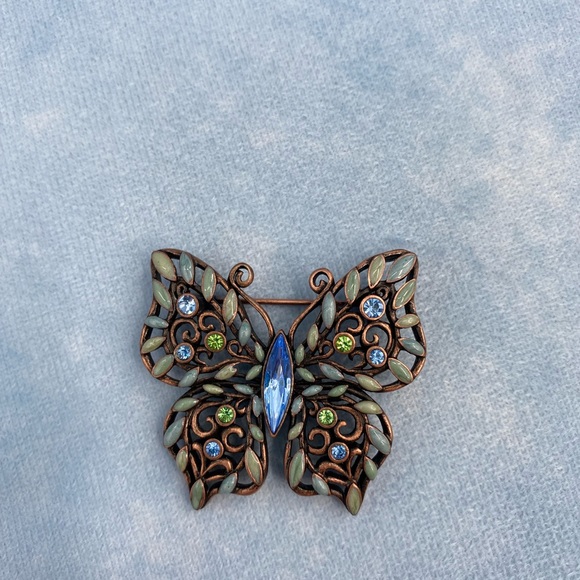 Gemstone Butterfly Brooch - Picture 3 of 5